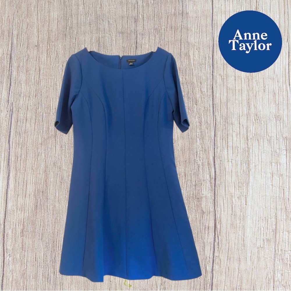 NWT Ann Taylor Fit & Flare Dress Size 14 Cobalt Blue